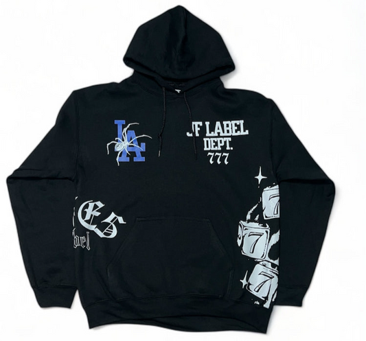 777“JF LABEL DEPT” BLACK HOODIE