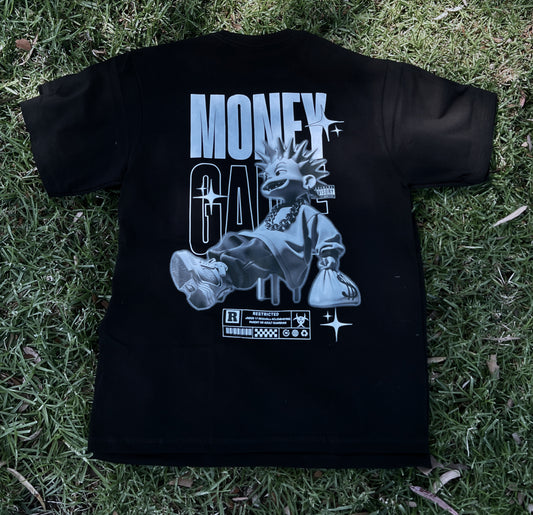 “MONEY GAME” OVERSIZED TEE IN BLACK